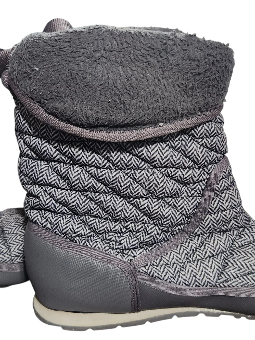 The North Face ThermoBall Traction Boots Womens Size 10 Gray Fold Down Bootie